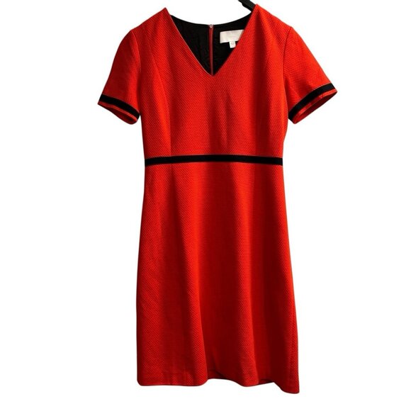 Hugo Boss Dress Womens 10 Orange Textured Pique Higaniu A-Line Preppy Old Money - Picture 1 of 10
